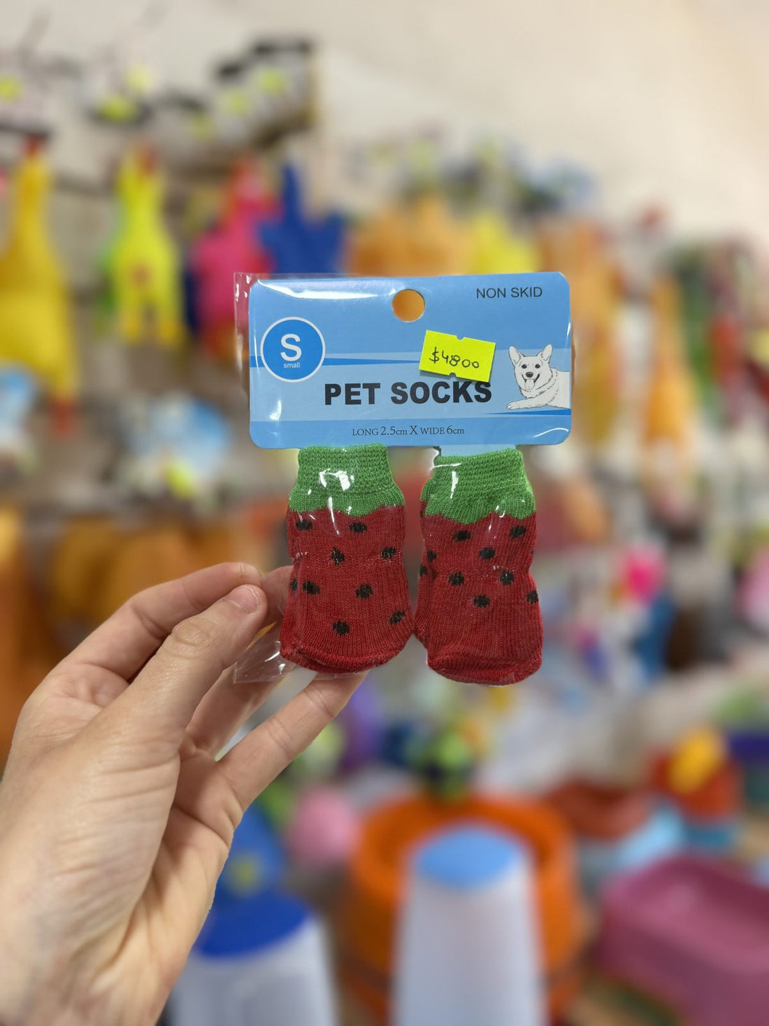 Medias para mascotas Pet Socks frutillas talle S