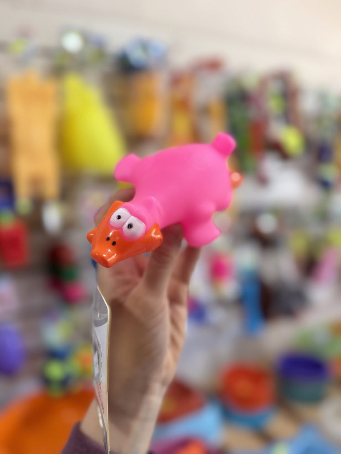 Chancho de goma rosa
