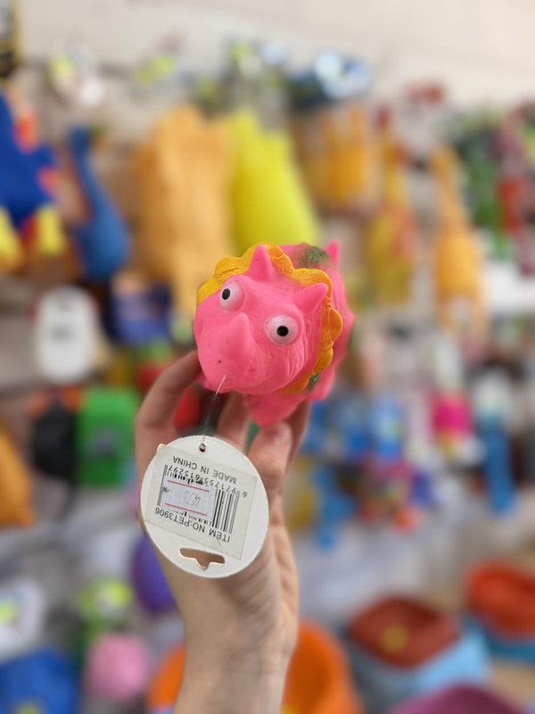Chanchito de goma rosa con melena