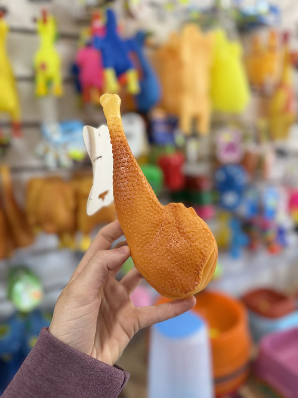 Muslo de pollo de goma