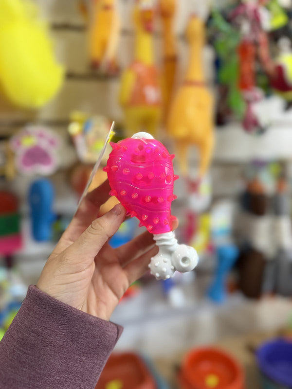 Mordillo muslito fucsia con hueso