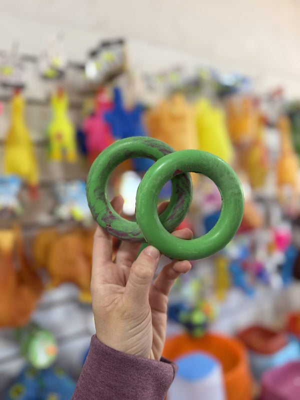 Aros de goma verdes x2