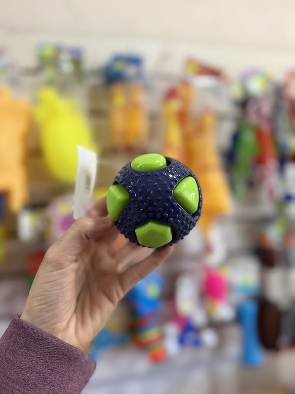 Pelota azul y verde