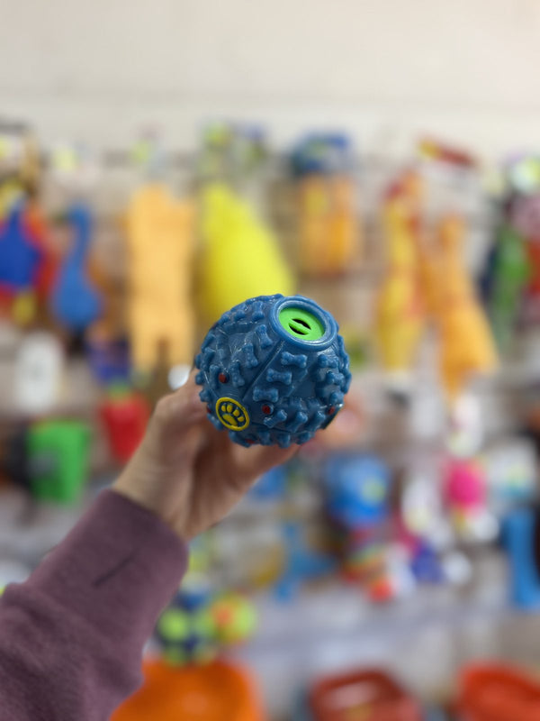 Pelota dispensadora de premios azul chica