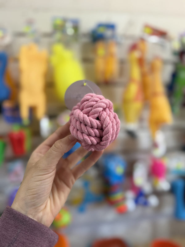 Pelota de soga rosa