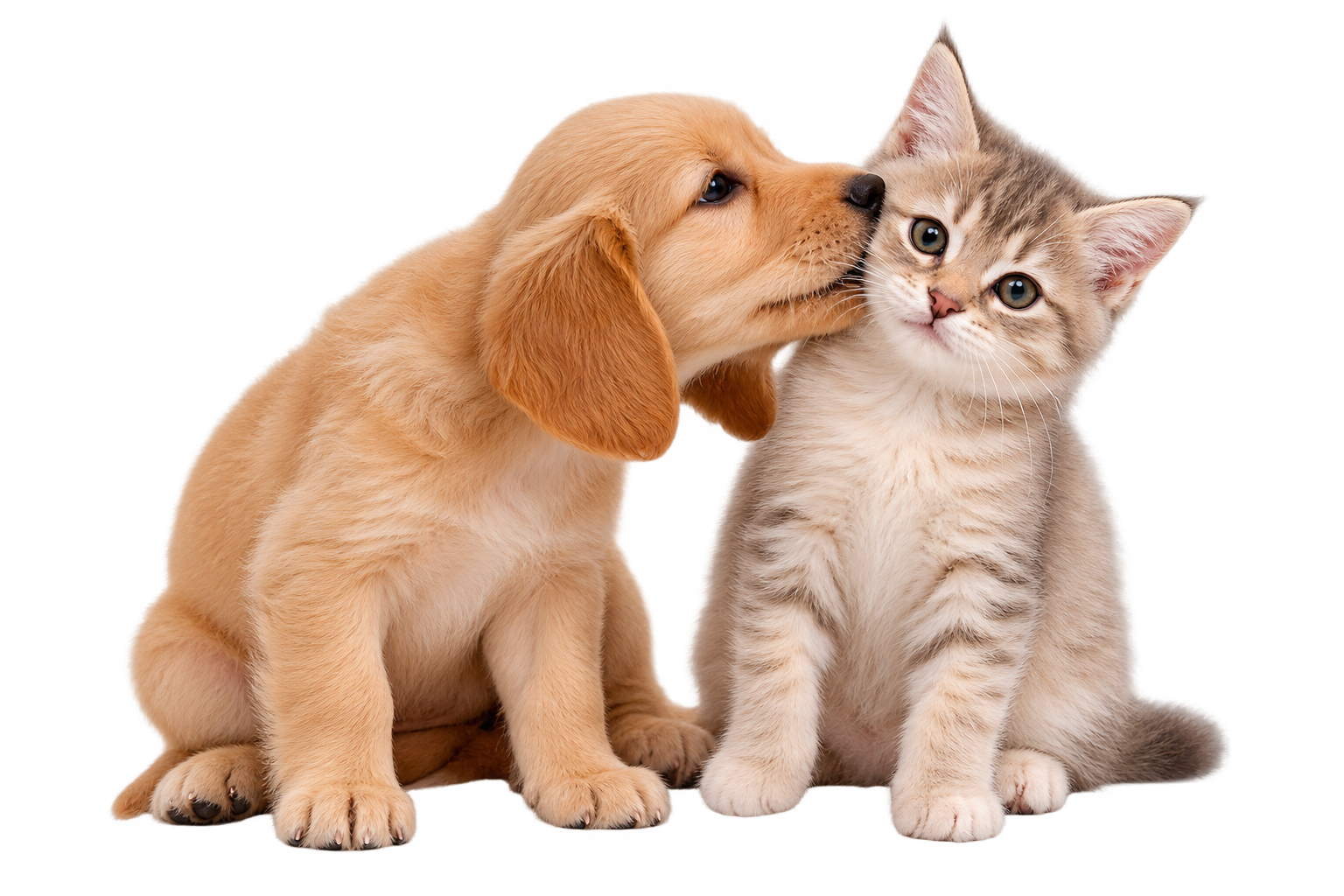 Un perro y un gato juntos